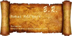 Bakai Róbert névjegykártya
